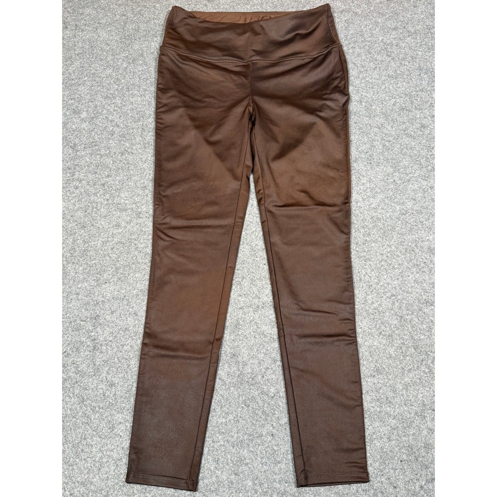 Seven7 Coated Sculpted Leggings Brown Slim Fit Pants Medium